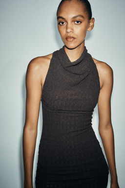 TEXTURED HALTER LONG DRESS - Zara фото 2