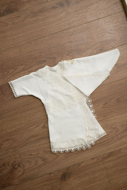 Набор крестильный из интерлока жемчуг - Амадэль фото 4