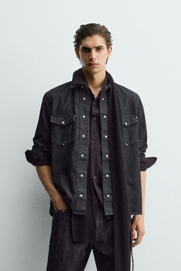 STUDDED WESTERN DENIM SHIRT - Zara фото 2