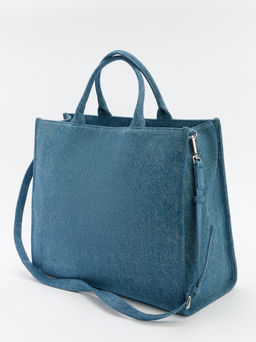 Женский тоут из денима LOVE MOSCHINO DENIM Артикул 4459171, синий  фото 4