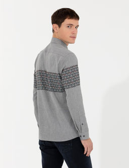 A__k Gri Slim Fit Uzun Kollu G_mlek