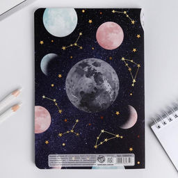 Цена за 2 шт. Блокнот А5, 48 л., в точку, обложка софт-тач Космос внутри тебя