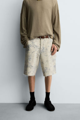 ABSTRACT PRINT CARPENTER POCKET BERMUDA SHORTS - Zara фото 2