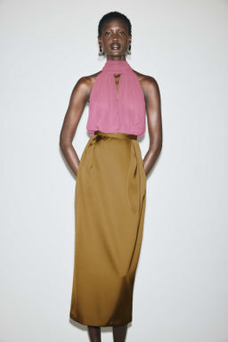 Falda tulip?n de sat?n - H&m фото 2