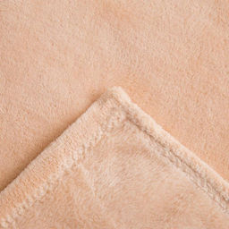 Плед Этель 180*200 см, цв. бежевый, 100% п/э, корал-флис , 220 гр/м2  фото 3