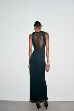 CONTRAST TULLE MAXI DRESS - Zara фото 5