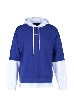 TRENDYOL MAN Lacivert Oversize/Genis Kesim Fit Kapusonlu Nak?sl? Panelli Sweatshirt TMNAW23SW00280 - Trendyolmilla фото 6