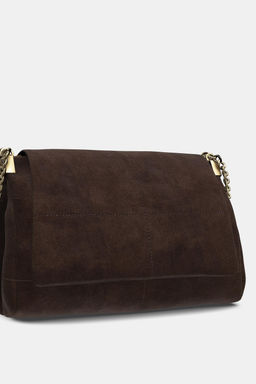 SPLIT SUEDE LEATHER SHOULDER BAG - Zara фото 13