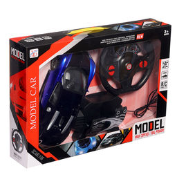 Машинка на пульте управления Купе, радиоуправление, в комплекте педали и руль, работает от батареек, цвет синий - Simaland фото 12