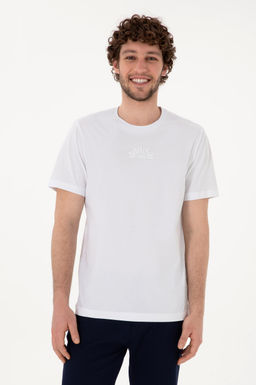 Erkek Regular Fit Bisiklet Yaka Beyaz Ti__rt Sepette S_rpriz _ndirim