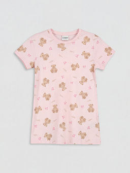 Bisiklet Yaka Bask?l? K?z ?ocuk Gecelik