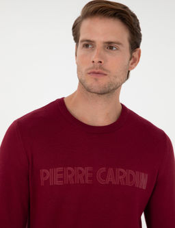 K_rm_z_ Slim Fit Bisiklet Yaka Y_n Kar___ml_ Triko Kazak - Pierre cardin фото 2