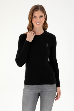 Женский черный базовый свитер Неожиданная скидка в корзине