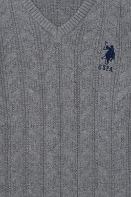 Серый меланжевый базовый свитер для мальчика - U.s. polo assn фото 13
