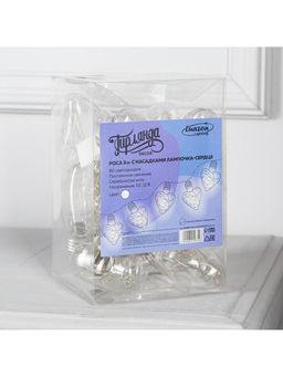 Гирлянда Нить 3 м с насадками Лампочки сердца, IP20, прозрачная нить, 80 LED, свечение белое, 8 режимов, 220 В - Luazon lighting фото 11