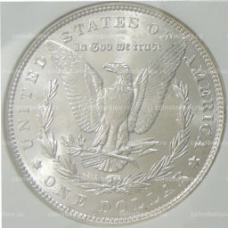 1 доллар 1887 года США Доллар Моргана (в слабе NGC MS 64)