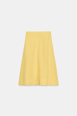 FALDA MIDI CON LINO ZW COLLECTION / Amarillo claro - Zara фото 5