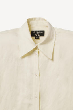 VESTIDO CAMISERO HOMBRERAS CON LINO WILLY CHAVARRIA X ZARA / Crudo фото 3