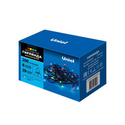 ULD-S2000-200/DGA MULTI IP20 Гирлянда светодиодная, 20м. 200 светодиодов. Разноцветный свет. Провод зеленый. ТМ Uniel - Volpe фото 15