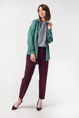 Брюки с завышенной посадкой и боковой застежкой