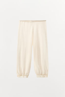 PANTAL?N PUNTO FINO ENCAJE / Crudo - Zara фото 6