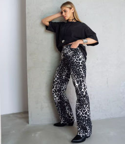 Джинсы #БШ2184, чёрный,белый - Dommod фото 2