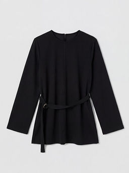 Bisiklet Yaka Kemerli Kad?n Sweatshirt Tunik