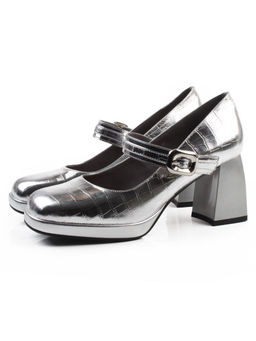 06-A126A-749C GREY/SILVER Туфли женские (натуральная кожа)