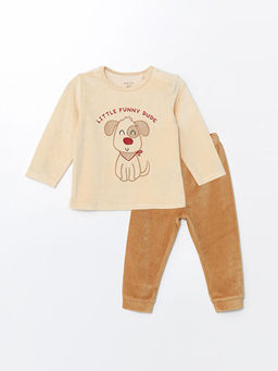 Bisiklet Yaka Uzun Kollu Bask?l? Erkek Bebek Pijama Tak?m?