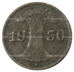 Монета 1 рейхспфенниг 1930 года F Германия