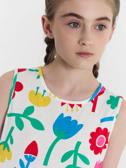 Платье для девочек белое с акварельным рисунком - Mark formelle фото 5