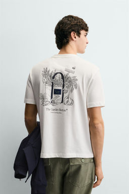 CAMISETA ESTAMPADO CONTRASTE / Beige claro - Zara фото 3