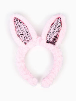 Ободок для волос детский «Пушистый зайка», цвет розовый