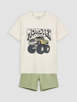 Erkek ?ocuk Bask?l? Ti??rt Ve ?ort Tak?m