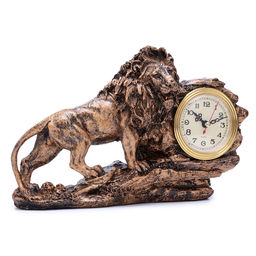 Часы настольные каминные интерьерные «Лев», 18.5×29 см, цифеблат d=7 см