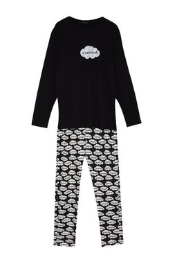 TRENDYOL MAN Siyah Unisex Regular Fit Orme %100 Pamuk Pijama Tak?m? TMNAW24PT00006 - Trendyolmilla фото 7