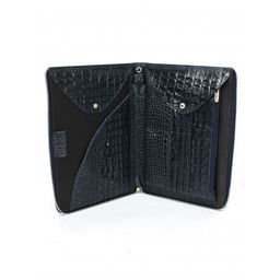 Папка натуральная кожа Croco-1304, 2отд, 2 отд, 8внут карм, синий КЛ (98) 263595  фото 3