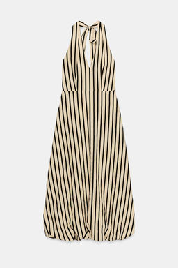 VESTIDO MIDI GLOBO RAYAS / Crudo / Negro - Zara фото 7