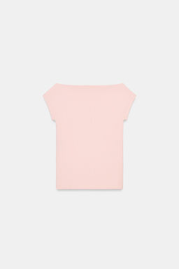 CAMISETA CUELLO BARCO / Rosa empolvado - Zara фото 5