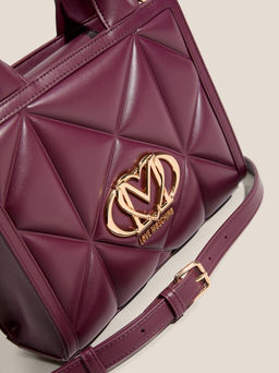 Женский тоут LOVE MOSCHINO EMBOSSED Q Артикул 4561100, фиолетово-бордовый  фото 2