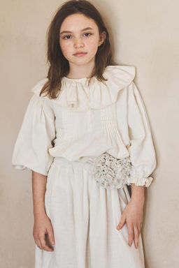 6-10 A?OS/ BLUSA PLIEGUES PUNTILLA ALGOD?N LINO LIMITED EDITION / Crudo - Zara фото 2