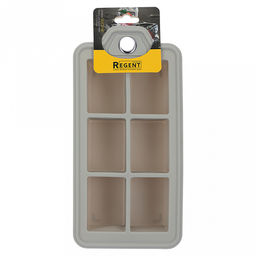 Форма для льда "Linea Silicone" 21х10,3x4,6см, 6 ячеек, силикон, серый, "Regent" (Китай)