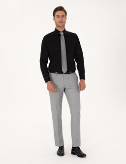 Siyah Slim Fit Uzun Kollu Basic G_mlek