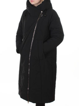 M-9102 BLACK Пальто зимнее женское (верблюжья шерсть, 120 гр. холлофайбер)