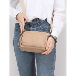 Сумка женская текстиль BoBo-9608, 1отд, плечевой ремень, бежевый 246609  фото 5