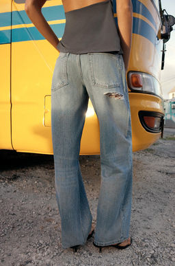 JEANS TRF RECTOS TIRO BAJO BRILLOS / Marino - Zara фото 3