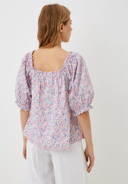Блузка свободного покроя с летним цветочным принтом - Incity фото 5