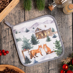 Цена за 2 шт. Прихватка Forest animals 19?19 саржа,100% х/л, ватин 250 г/м?