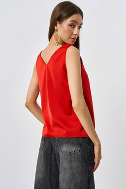 Топ атласный свободного силуэта красный