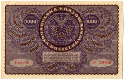 Банкнота 1000 марок 1919 года Польша